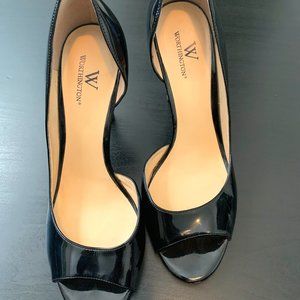 Worthington Black Open-Toe Heels